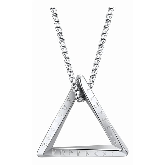 Collar Vikingo Titanio Triangulo Runas Nordicas