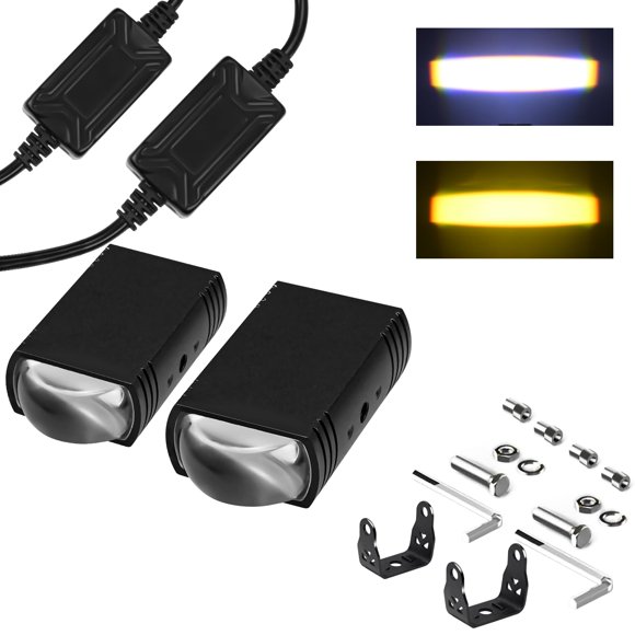 Luces de conducción AUOKAY 3 modos blanco/ámbar, paquete de 2