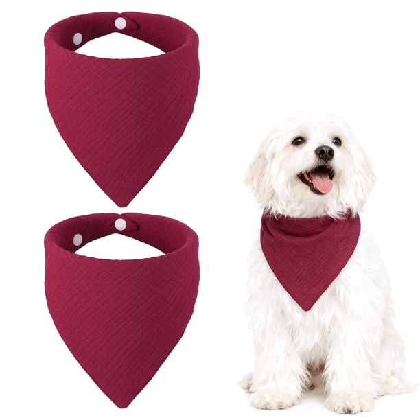 Uxcell Pañuelos Triangulares para Perros con Botón, Pañuelo Suave para Mascotas, Baberos Triangulares Cómodos Lavables Ajustables