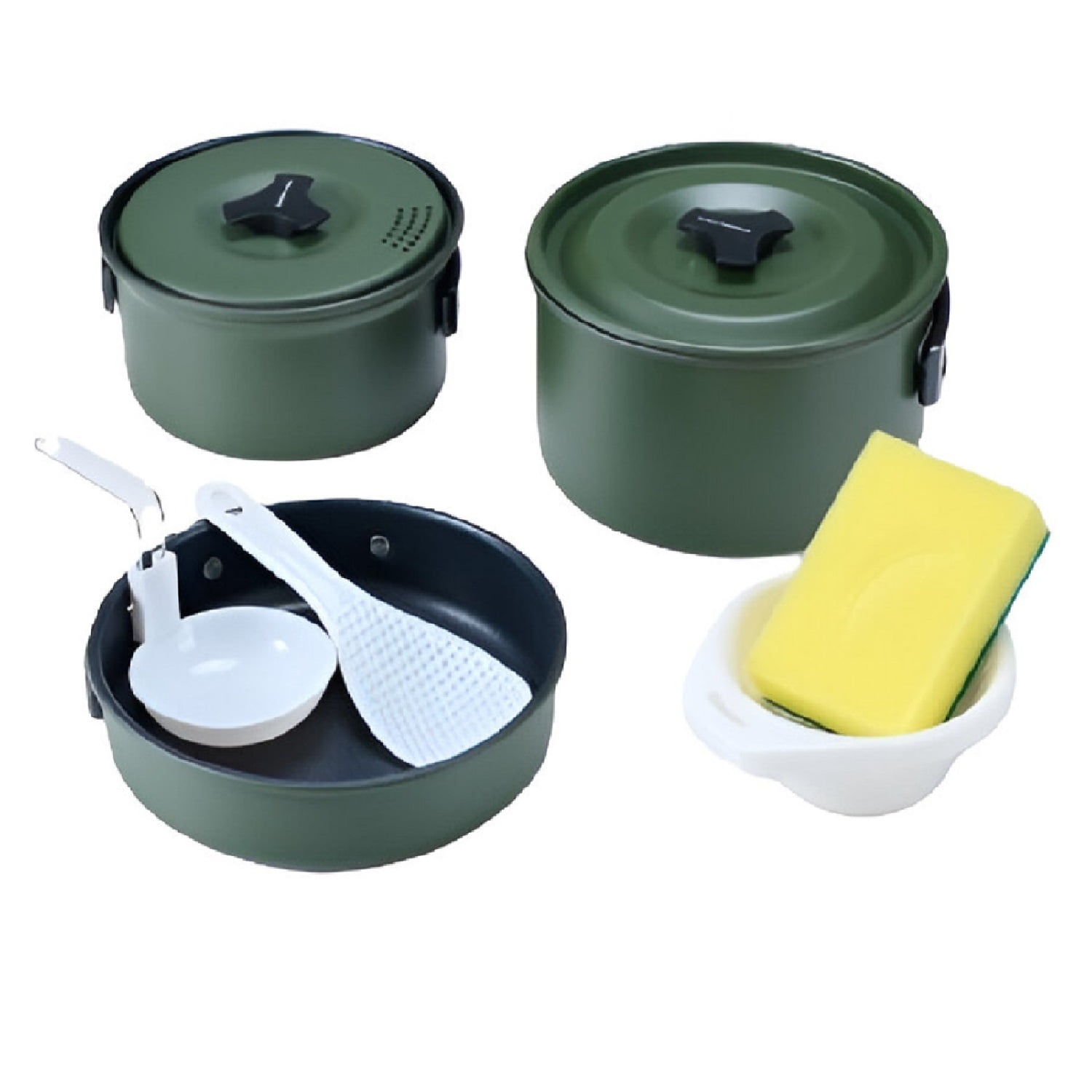 Terra Force - Set Ollas Aluminio Anti-adherente 3 Piezas Verde Militar