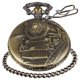 thumbnail image 2 of Reloj de bolsillo Realpoo de cuarzo con locomotora izquierda y cadena de bronce, 2 of 7