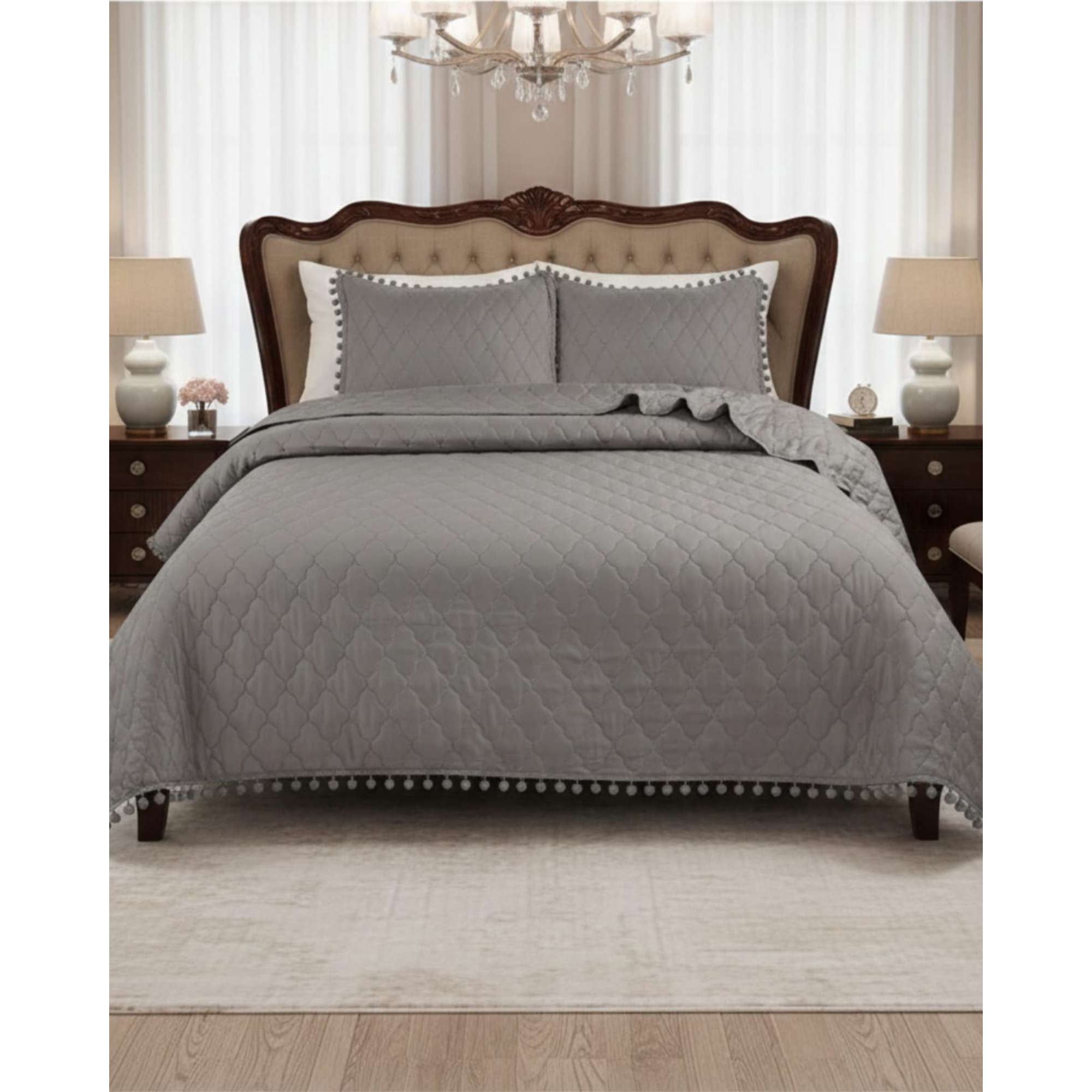 Todo Para El Hogar - Cobertores De Verano-primavera Con Diseño De Pompon (king-super King)