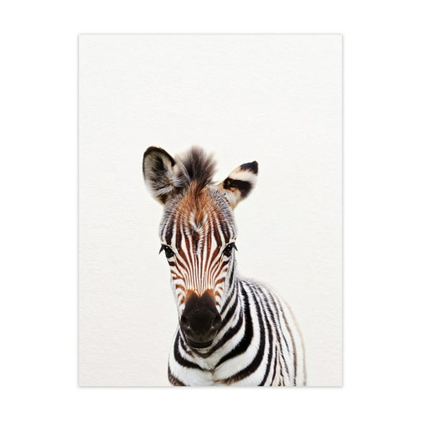 Póster con impresión artística de león, cebra, elefante, jirafa, animales bebés, cuadro de animales de safari, pintura en lienzo, decoración de pared para habitación infantil.
