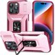 thumbnail image 1 of Funda Armada para iPhone 15 Pro con Tapa Deslizante y Soporte Magnético Giratorio Rosa, 1 of 5
