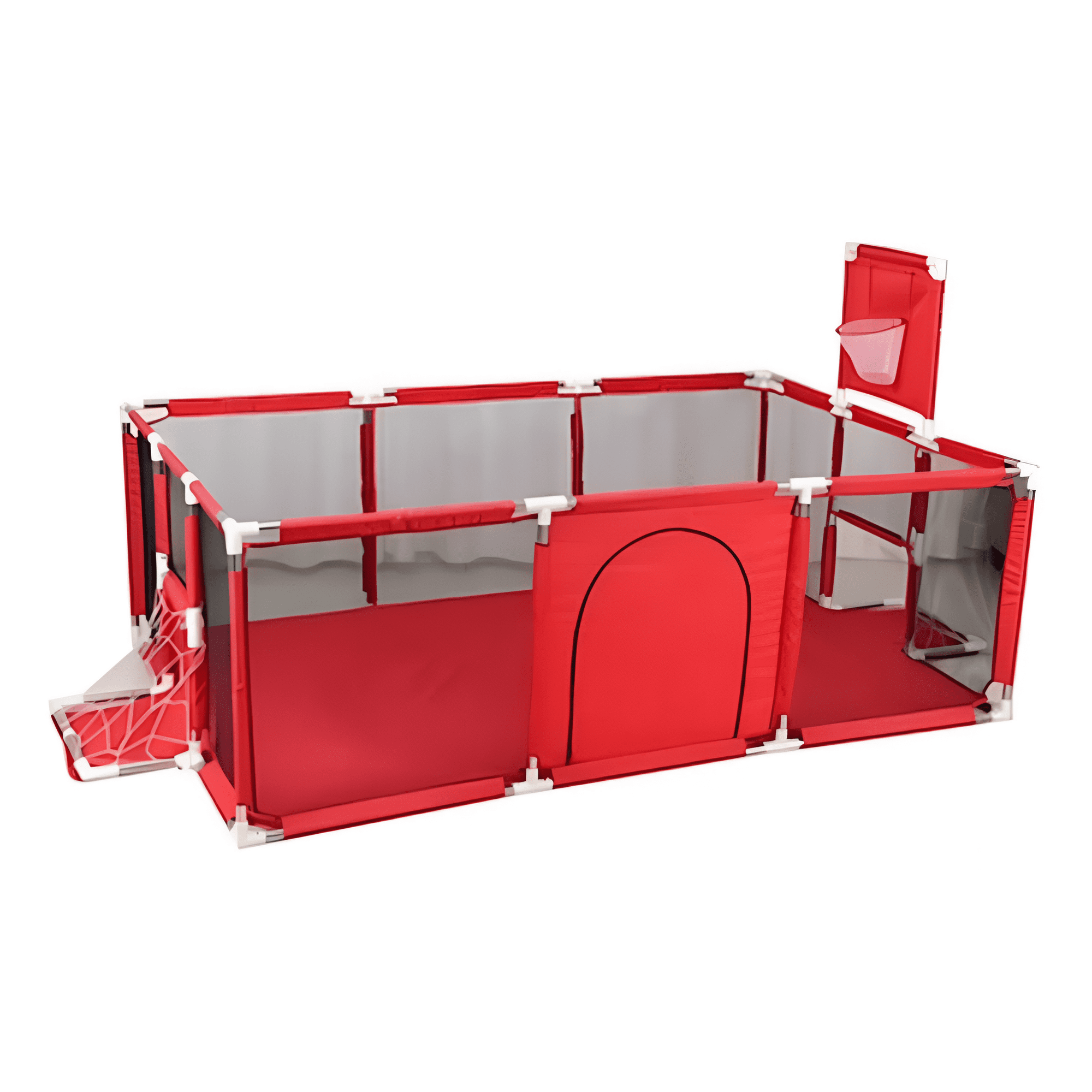 Master Prox - Corral Seguridad Bebes Con Aro De Basket 180cm Rojo