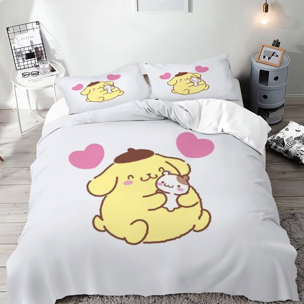 Pompompurin Bedding Sets Soft Comforter Cover Bed Cover Duvet Cover Pillow Case 2-3 Pieces Sets Kids Adult Bedroom Decor