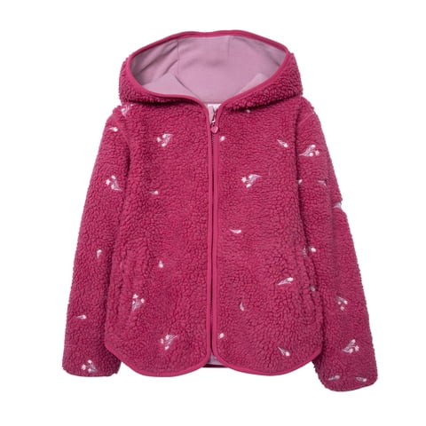 Pillin - Polerón Niña Chiporro Con Gorro Y Cierre Burdeo