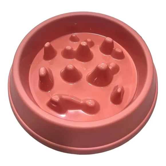 Plato Anti Ansiedad Come Lento Mascotas Anti Ahogo Rosa