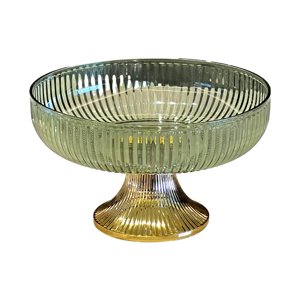 Bothyi - Frutero Decoración Pedestal Frutero Para Mesa Centro De Mesa Sala De Estar Fiesta Verde Oro