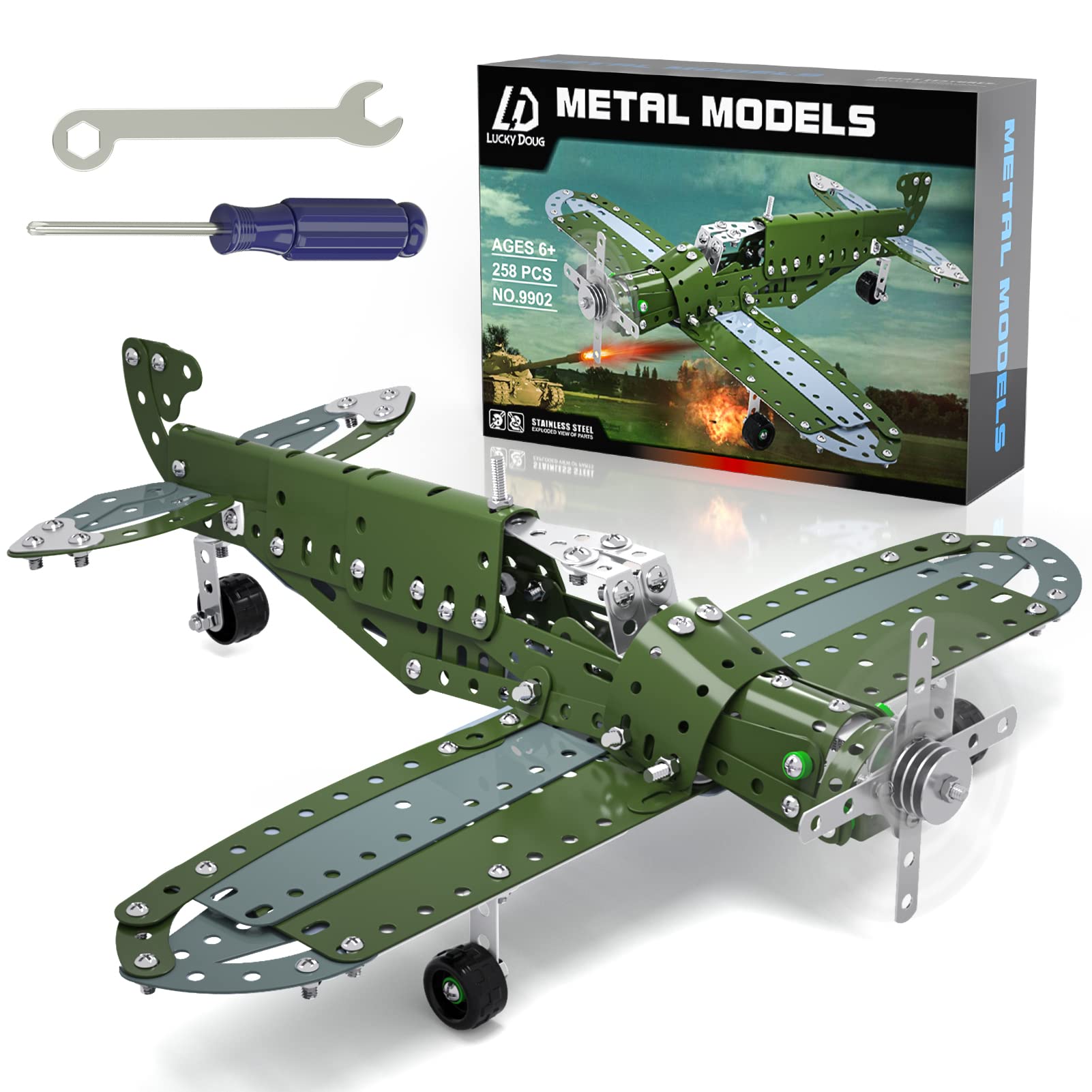 Juego De Maquetas De Avión Building Toy Lucky Doug Para Niños De 8 A 12 Años