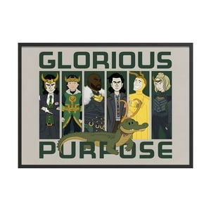 Creango - Cuadro Poster Enmarcado Loki Variantes Marvel Decorativo