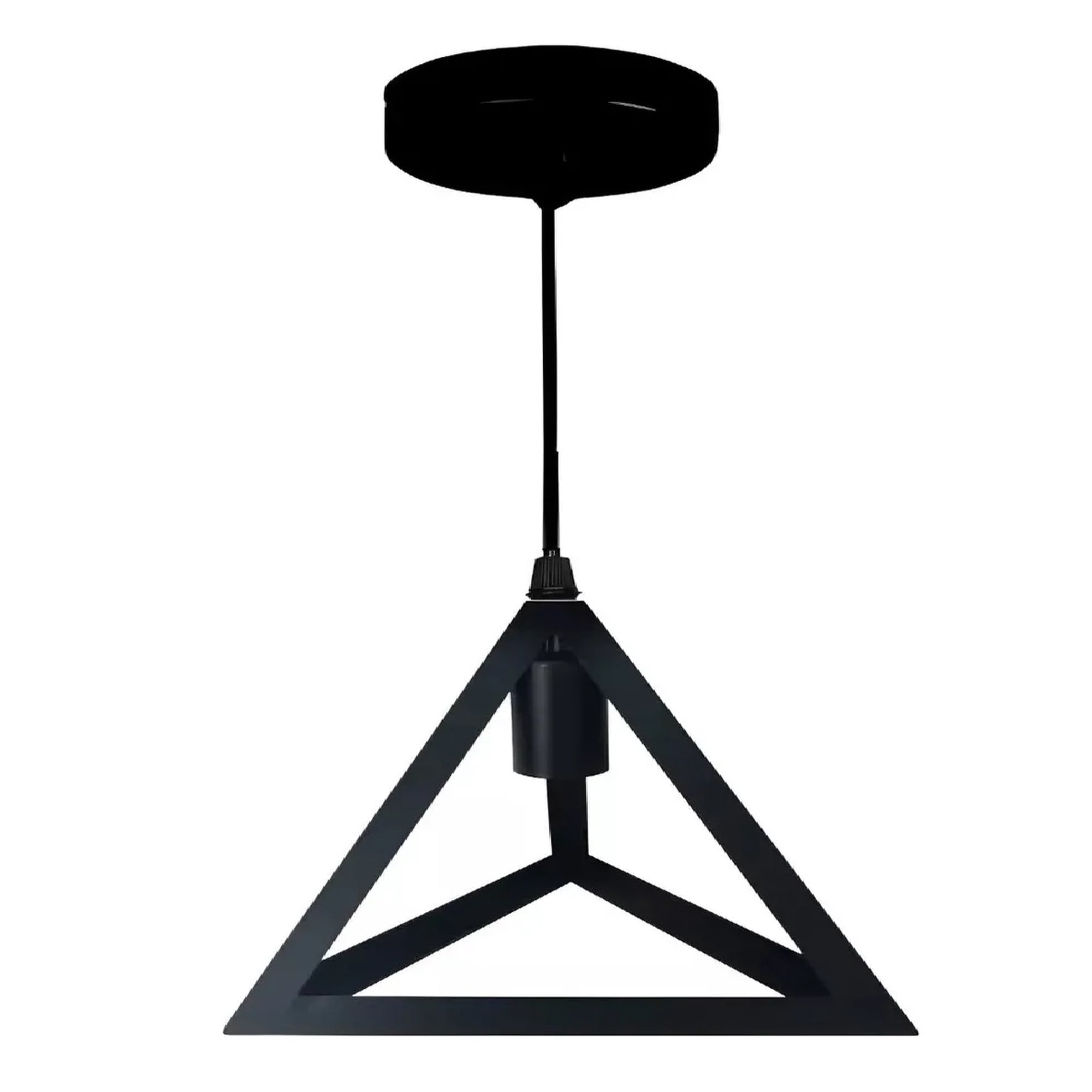 Eoland - Lámpara Colgante Comedor Pirámide Metal Negro Soquete E27 Qatar Shop