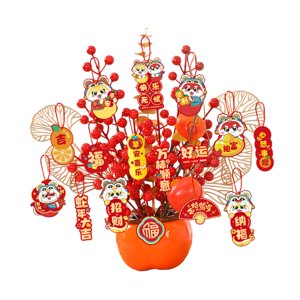 Bothyi - Estatua De Resina De Regalo De Decoración De Año Nuevo Chino Para Escritorio, Chimenea, Sala De Estar Con Personaje Fu