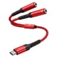thumbnail image 1 of Divisor De Auriculares Usb C A Doble De 3 5 Mm Rojo, 1 of 7