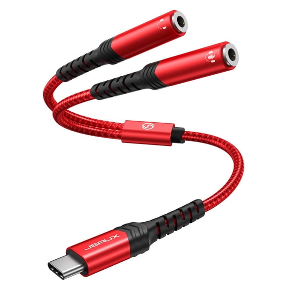 Divisor De Auriculares Usb C A Doble De 3 5 Mm Rojo