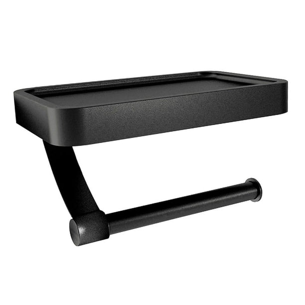Portarrollos de papel para baño, portarrollos de papel, estante, accesorios de baño, organizador de pañuelos inoxidable, portarrollos de papel higiéni , negro