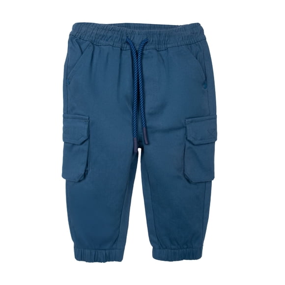 Pantalón Bebé Niño Gabardina Jogger Cargo Azul