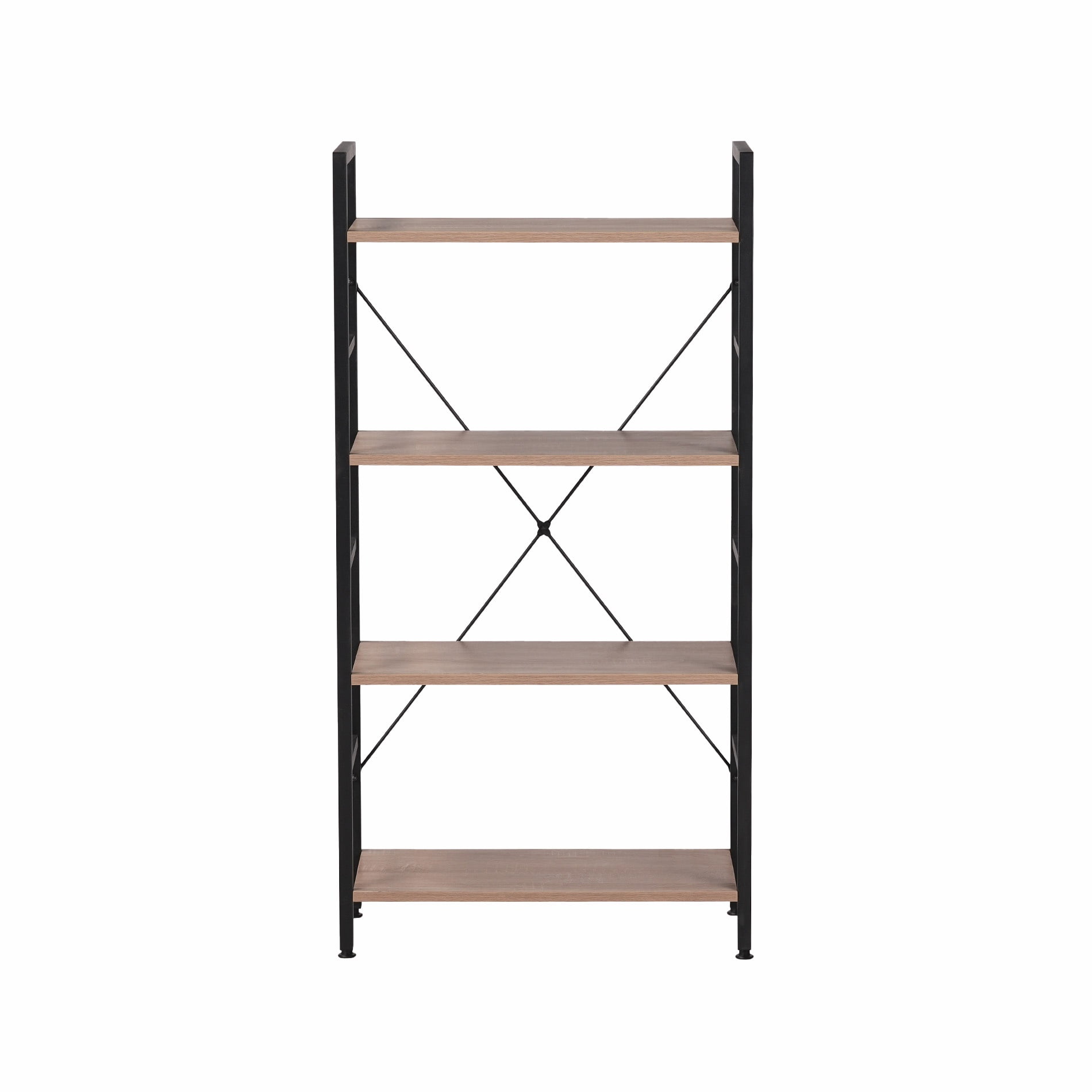 Relan - Librero Biblioteca Estilo Industrial Simil Madera 5 Estantes