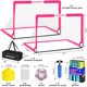 thumbnail image 2 of Juegos de porterías de fútbol para el patio trasero - 2 porterías portátiles de 5' x 3.6' para entrenamiento, red de fútbol desplegable con balón, set deportivo para juegos, 2 of 6