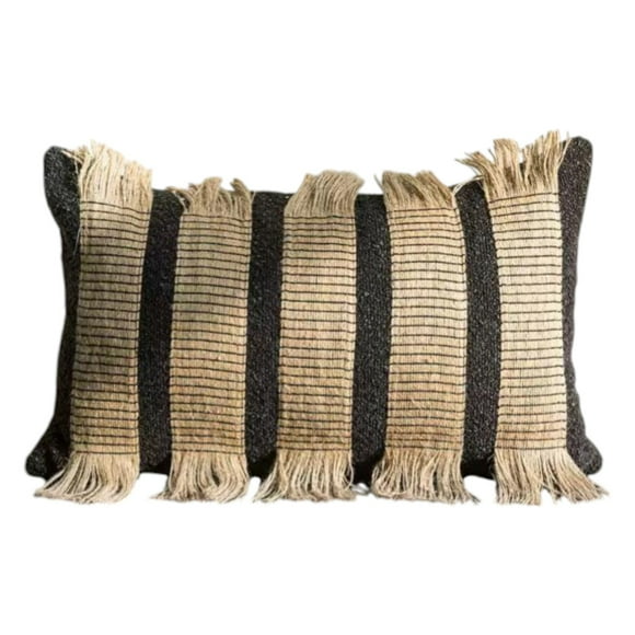 Pack De 02 Fundas De Cojin Con Detalles En Yute 30x50 Cm md10
