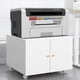 thumbnail image 2 of White Metal Printer Stand with Storage Mobile Printer Tables for Small Spaces with Door Adjustable Shelf File Cabinet on Wheels for Home Office., 2 of 3
