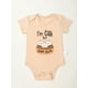thumbnail image 2 of Girls Funny Cartoon & I'M CUTE AND DIM SUM Print Romper, Round Neck Short Sleeve Cotton Bodysuit, Short Sleeve Jumpsuit, Infant Baby Clothes, 2 of 5