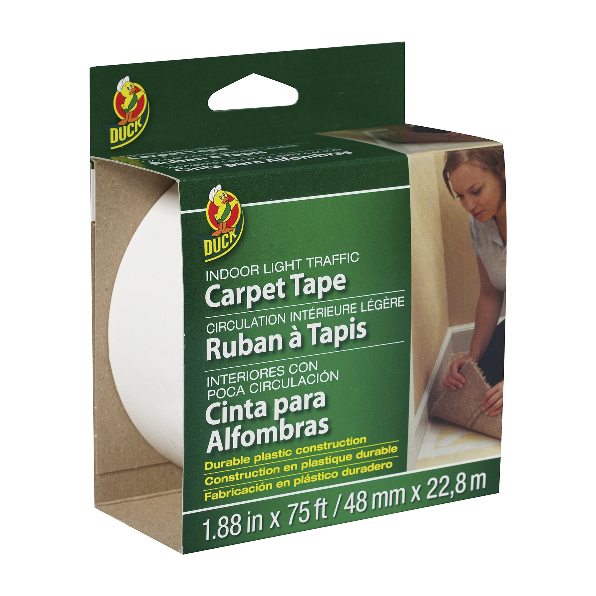 Cinta Adhesiva Para Alfombras Duck Brand Light Traffic, 1,88 Pulgadas X 75 Pies