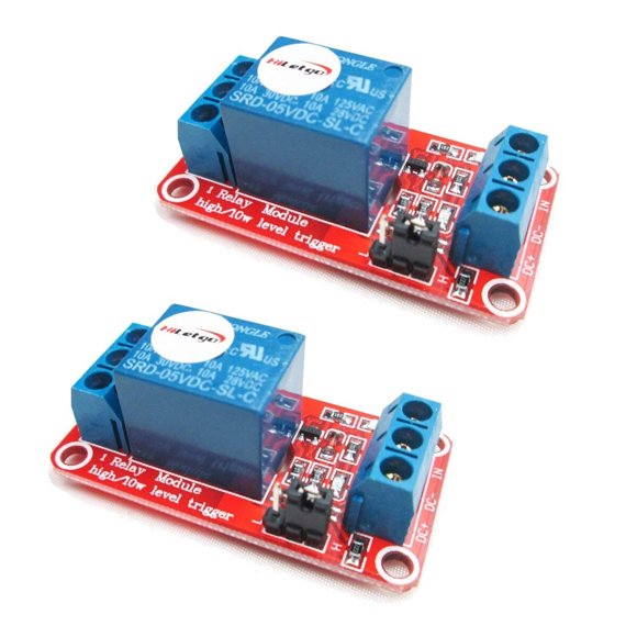Módulo relé HiLetgo 5 V, 1 canal, 250 V, 10 A, 2 unidades