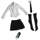 thumbnail image 1 of 1/6 Estudiante Uniforme Camisa Falda Zapatos De Lona Para Mujer De 12 "negro + Negro, 1 of 3