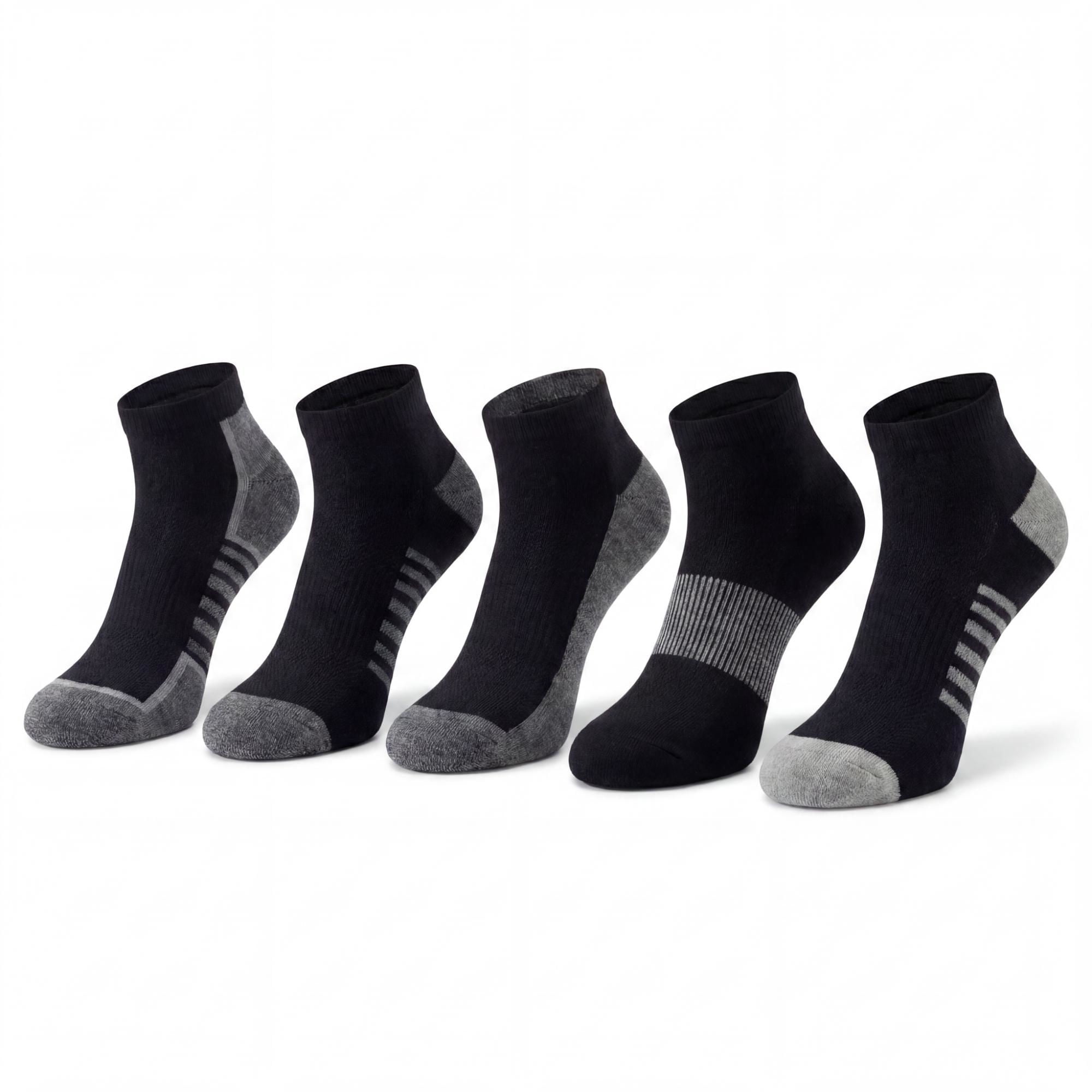 Calcetines Hombre Deportivo Quarter Negro X10 40-44