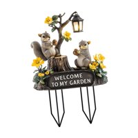 Magideal - Ardilla Decorativa Para Jardín, Decoración Artística De Patio, Adorno Creativo 2D Para Césped, Decoración De Maceta Para Bonsái, Paisaje De Césped, Pa