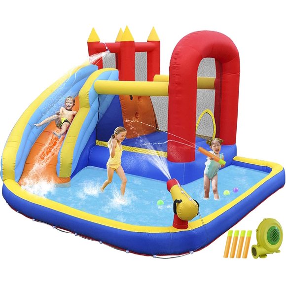 Castillo inflable con tobogán de agua JOYLDIAS 370x360x230 cm