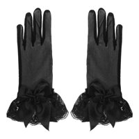 Magideal - Guantes De Encaje Para Mujer, Guantes De Disfraces, Multifunción, Elegante Lazo, Decoración, Guantes De Novia Para Cena Festiva, Fiesta, Cosplay, , Negro