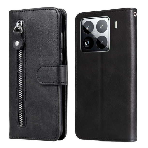 Funda con Cremallera para Xiaomi 15 Pro, Carcasa Cartera de Cuero PU con Soporte y Tarjetero