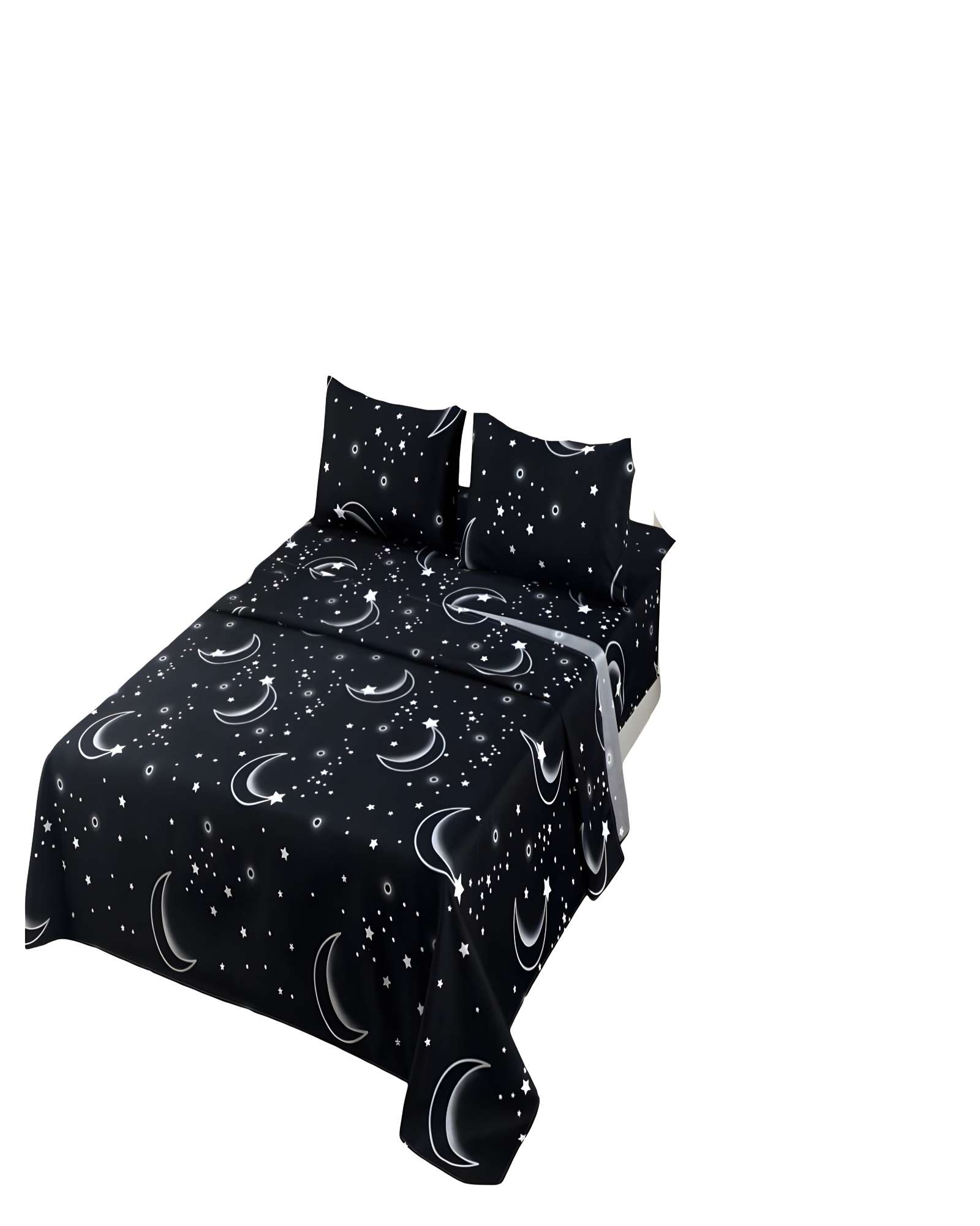 Genérico - Set De Sabanas 100% Algodon 1 Plaza Negro C1