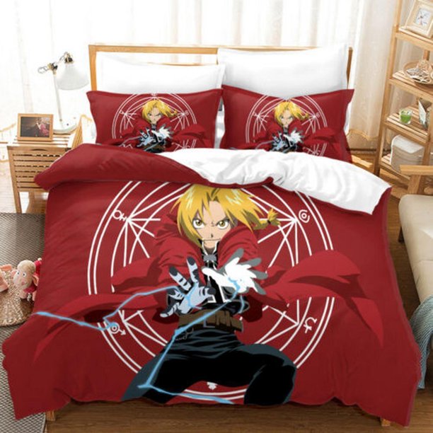 Fullmetal Alchemist B Quilt Duvet Cover Set Bed Linen Bedclothes Children3-Piece Bedding Set