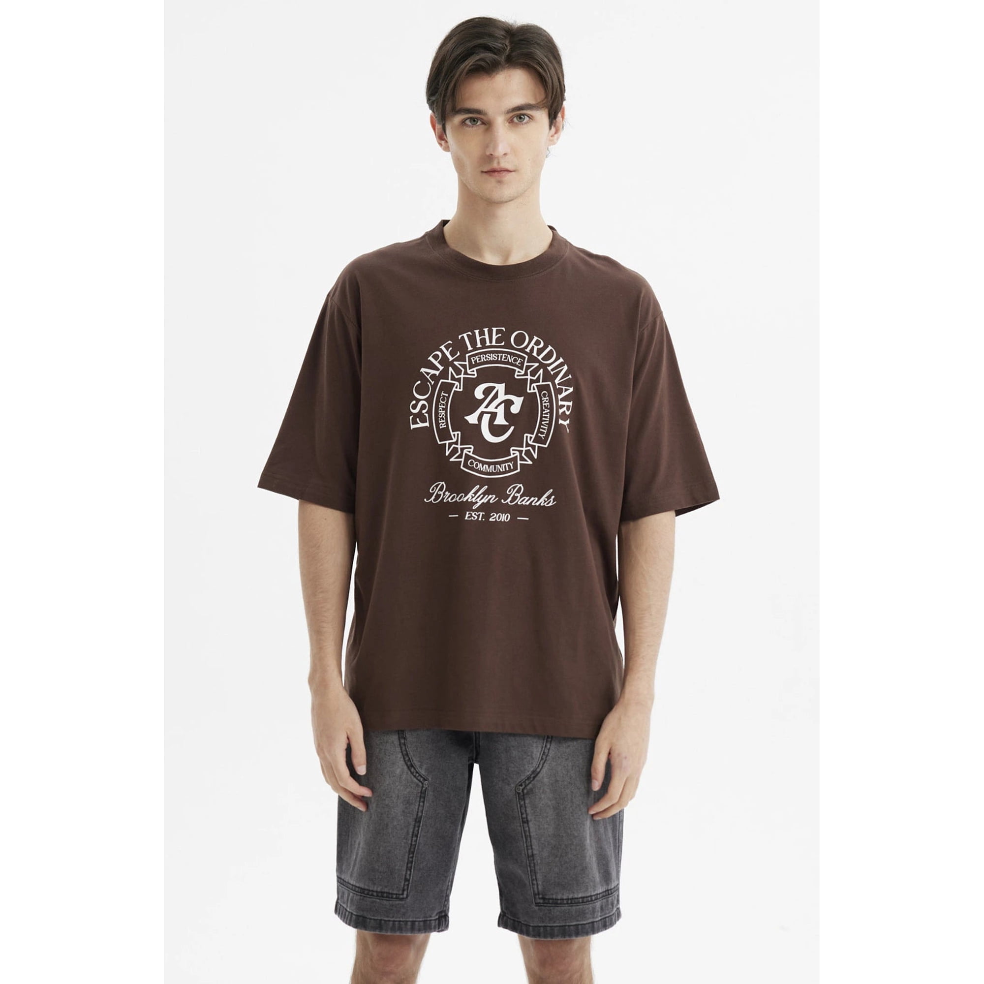 Fashionspark - Polera Hombre Oversize Brooklyn Chocolate