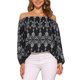 thumbnail image 1 of INSPIRE CHIC Blusa Casual de Verano de Manga Larga con Hombros Descubiertos para Mujer Boho XS Negro, 1 of 5