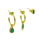 thumbnail image 1 of Pack de aros Diana zirconias verdes bañado en oro, 1 of 3