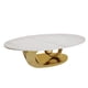 thumbnail image 2 of Modern Faux Marble Coffee Table, Sintered Stone Contemporary Tables with Stainless Steel Base, 2 of 3