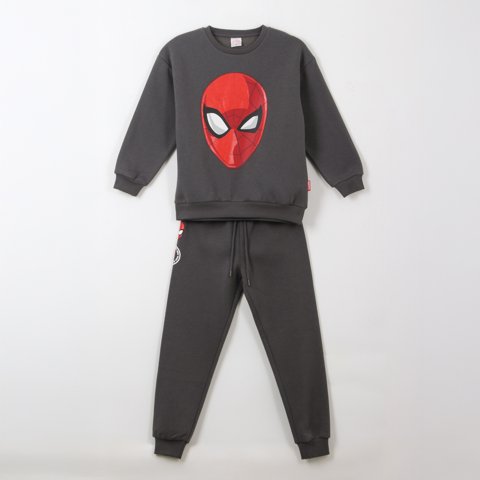 Conjunto Buzo Niño Spiderman Face Gris Marvel