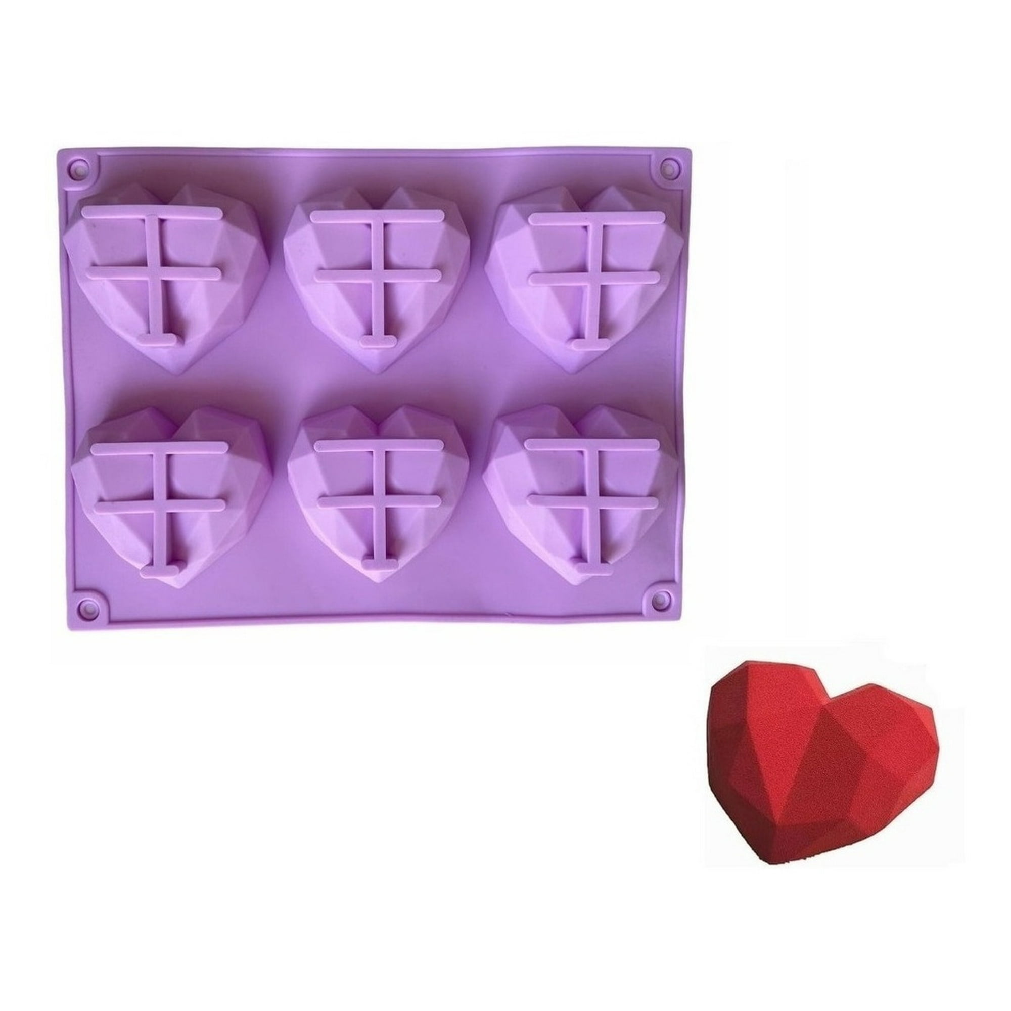 Genérico - Molde Corazon Diamante Molde De Silicona Corazón Chocolate