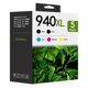 thumbnail image 1 of Cartuchos de tinta PikBey 940XL paquete de 5 (2 negros/CMY), 1 of 6