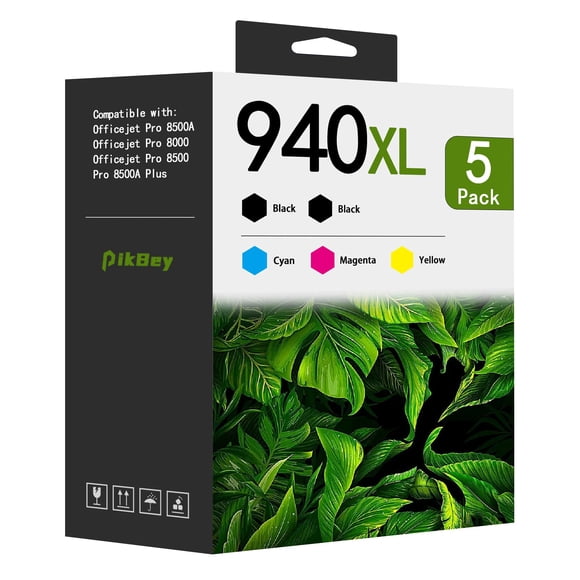 Cartuchos de tinta PikBey 940XL paquete de 5 (2 negros/CMY)