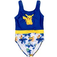 Traje De Baño Pokémon Pikachu Para Niñas Grandes, Azul De 10 A 12 Años