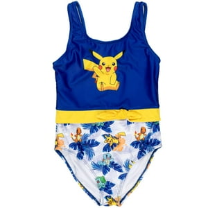 Traje De Baño Pokémon Pikachu Para Niñas Grandes, Azul De 10 A 12 Años