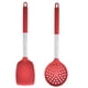 thumbnail image 1 of Utensilios De Cocina De 2 Piezas, Cabezales De Silicona Aptos Para Uso Alimentario Y Mangos De Acero Inoxidable, Color Rojo, 1 of 5