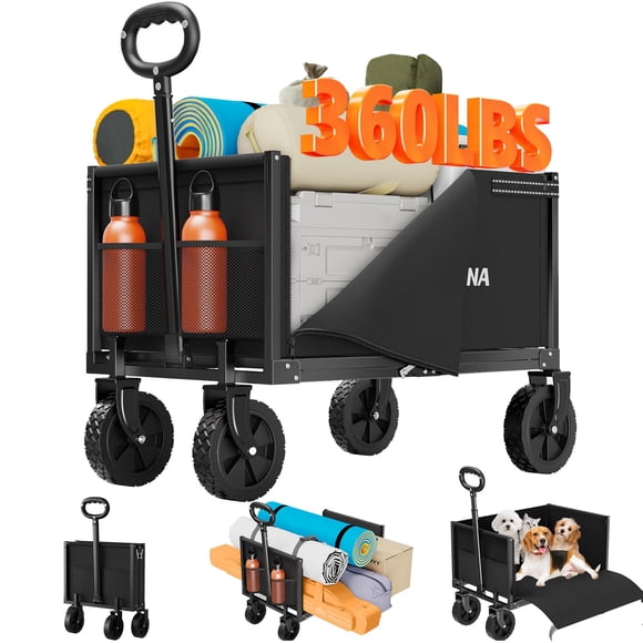 Carrito plegable YACONA 3 en 1, ligero, capacidad de 163 kg