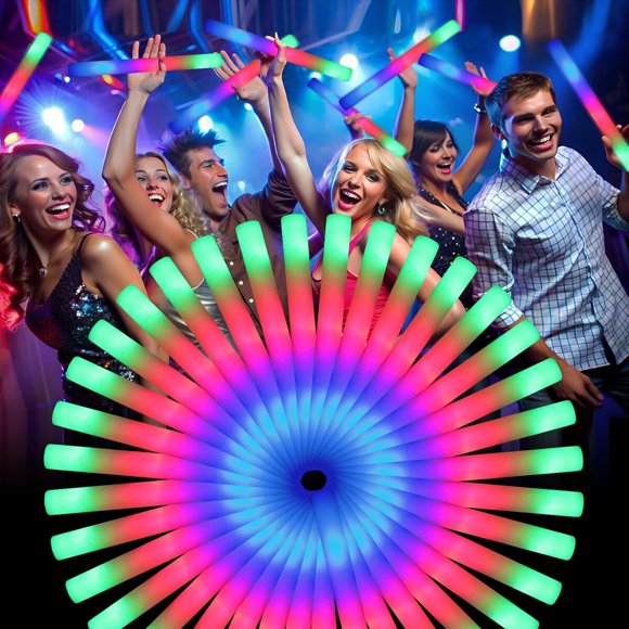 Bastones LED luminosos de espuma Wellent, 3 colores