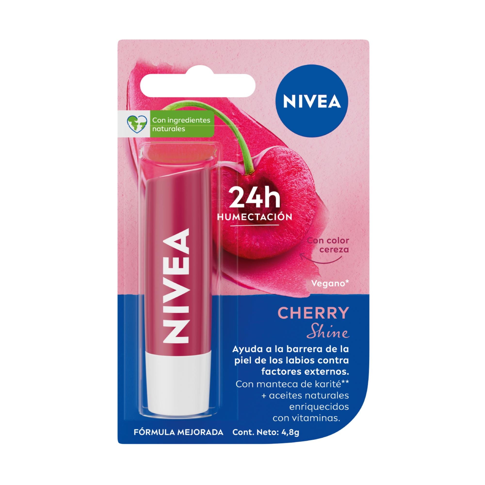 Protector Labial Con Fps 10 Fruity Shine Cereza Display. 4,8 gr Nivea